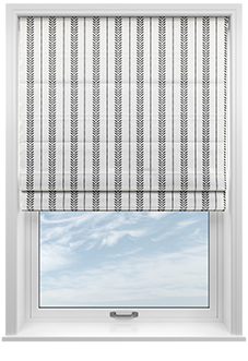 Laurel Stripe, Charcoal - Twist&Fit Roman Blind